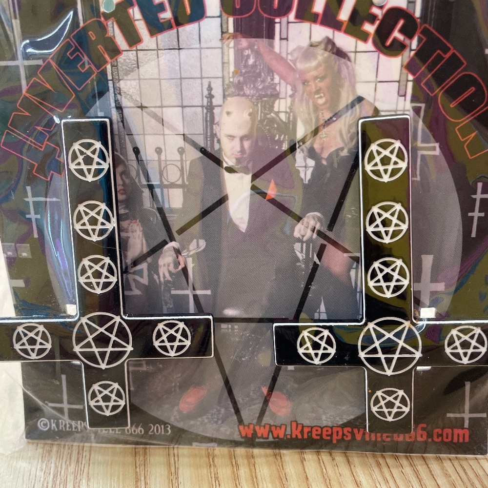 Kreepsville 666 Inverted Cross Pentagrams Hair Slides